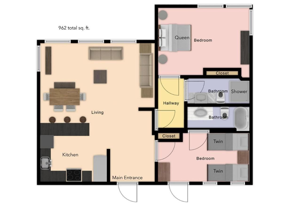 West End Winner - Hot Tub, Parking, Open Kitchen & Living Space Apartment *